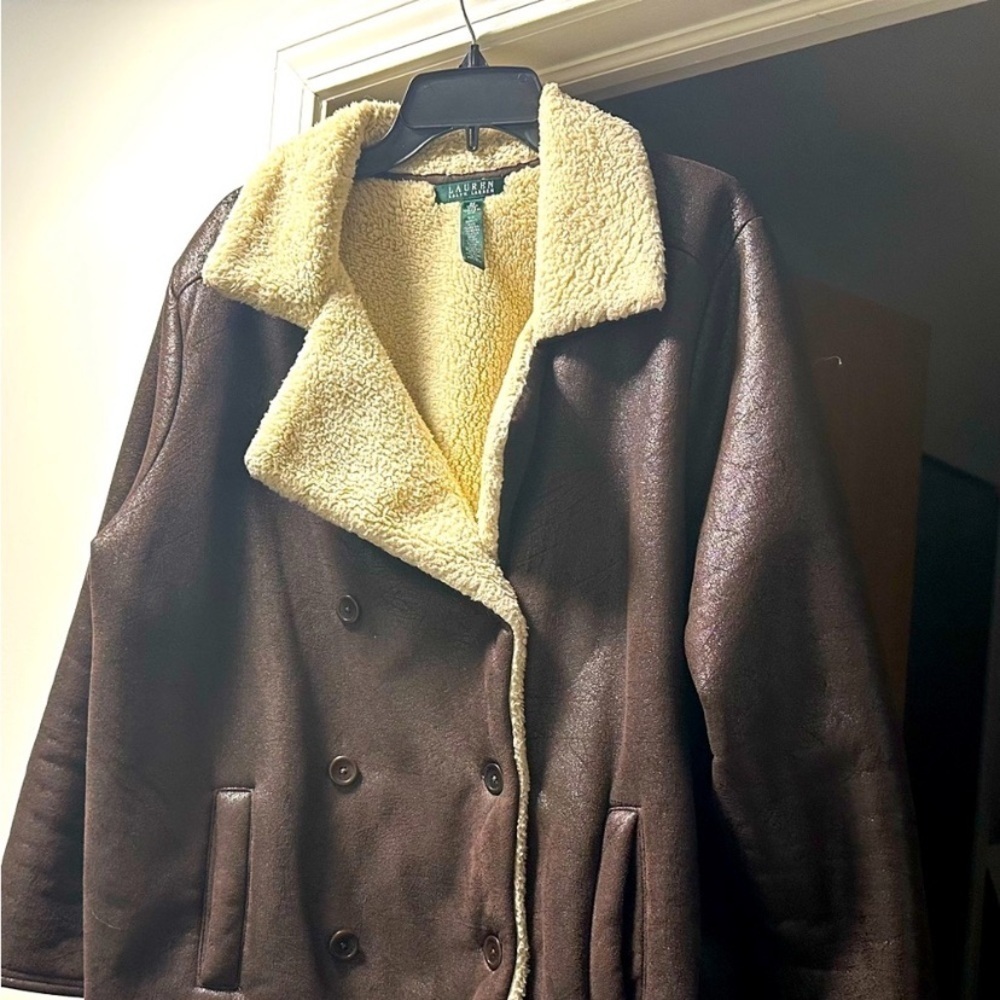 Ralph Lauren Faux suede shearling jacket.